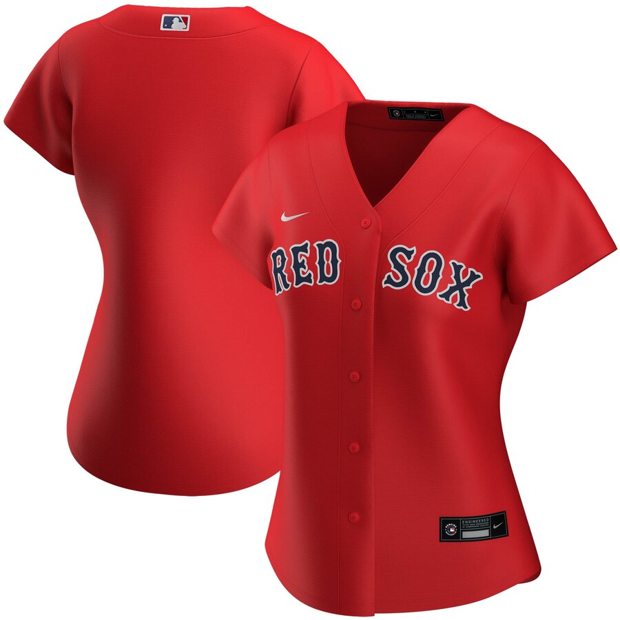 Custom Boston Red Sox Nike Women Alternate 2020 MLB Team Jersey Red->women mlb jersey->Women Jersey